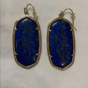 Gold and Blue Kendra Scott earrings